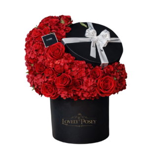 Flores Box Negro Rosas Rojas