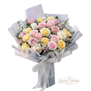 Bouquet De 24 Rosas Color Pastel