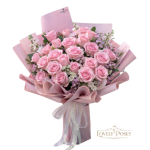 Bouquet De 24 Rosas Rosadas